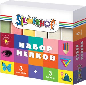 Мелки цветные Emotions, 6 шт.: 3 цветных+3 белых