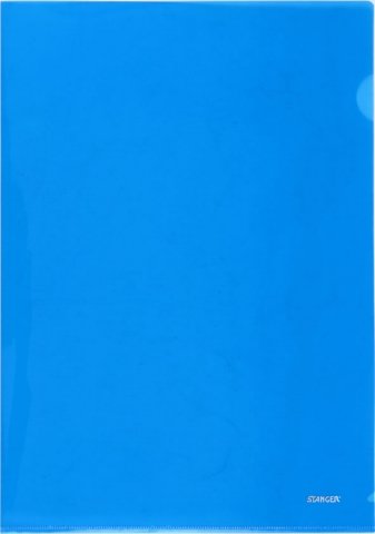 Папка-уголок пластиковая Stanger А4+ , толщина пластика 0,20 мм, синяя