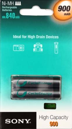 Аккумулятор Sony CycleEnergy, AAA, 1.2V, 900 mAh (2 шт. в упаковке) Аккумулятор Sony CycleEnergy, AAA, 1.2V, 900 mAh (2 шт. в упаковке)