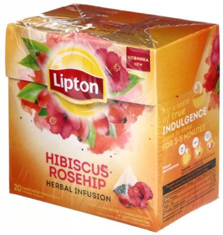 Чай Lipton ароматизированный пакетированный 36 г, 20 пирамидок, Hibiscus Rosehip, травяной чай с гибискусом и шиповником Чай Lipton ароматизированный пакетированный 36 г, 20 пирамидок, Hibiscus Rosehip, травяной чай с гибискусом и шиповником