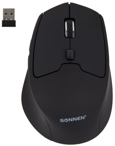Мышь компьютерная Sonnen V-33, беспроводная, черная