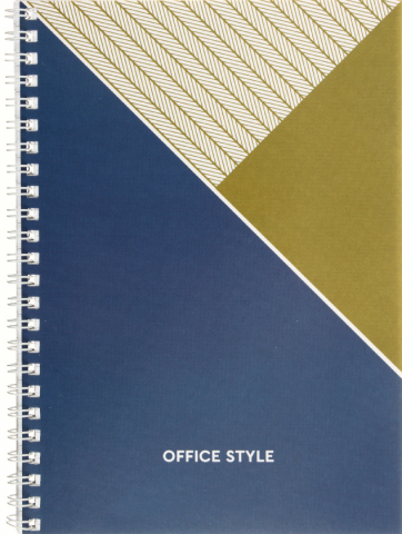Тетрадь общая А5, 48 л. на гребне Office Style, 145*205 мм, клетка, синяя