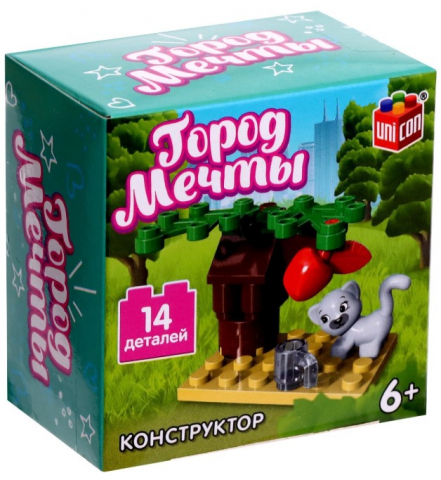 Конструктор «Город мечты», 14 деталей, «Кошечка под деревом», 6+