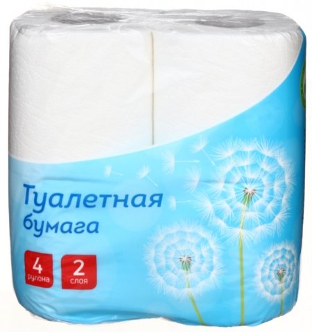 Бумага туалетная OfficeClean, 4 рулона, ширина 95 мм, белая