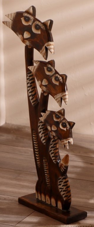 Сувенир деревянный «Сима-Ленд», 50*17*6 см, «Три кота с бакенбардами»