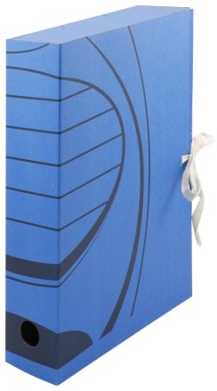 Короб архивный из микрогофрокартона на завязках inФормат, корешок 70 мм, 250*325*70 мм, синий