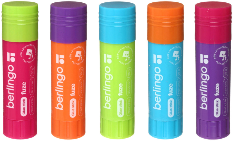 Клей-карандаш Berlingo Fuze 20 г, ассорти
