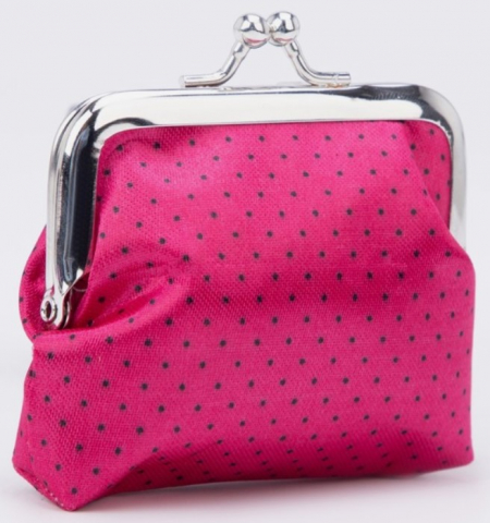 Кошелек-монетница женский на фермуаре Sima-Land (текстиль), 9*1,5*7 см, «Горох», фуксия Кошелек-монетница женский на фермуаре Sima-Land (текстиль), 9*1,5*7 см, «Горох», фуксия