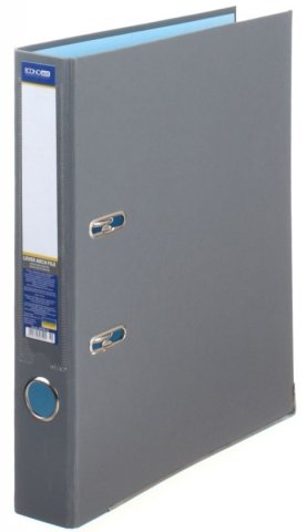 Папка-регистратор Economix с односторонним ПВХ-покрытием, корешок 50 мм, серый