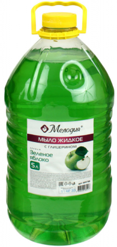 Мыло жидкое «Мелодия» 5000 мл, «Зеленое яблоко», с глицерином