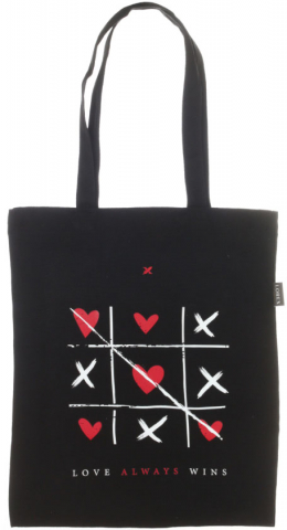 Шопер (сумка) Lorex Cotton с принтом, 330*400 мм, Love Wins, черный Шопер (сумка) Lorex Cotton с принтом, 330*400 мм, Love Wins, черный