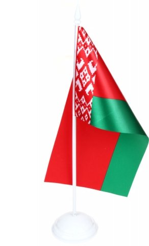 Флаг Беларуси на подставке, 12*24 см