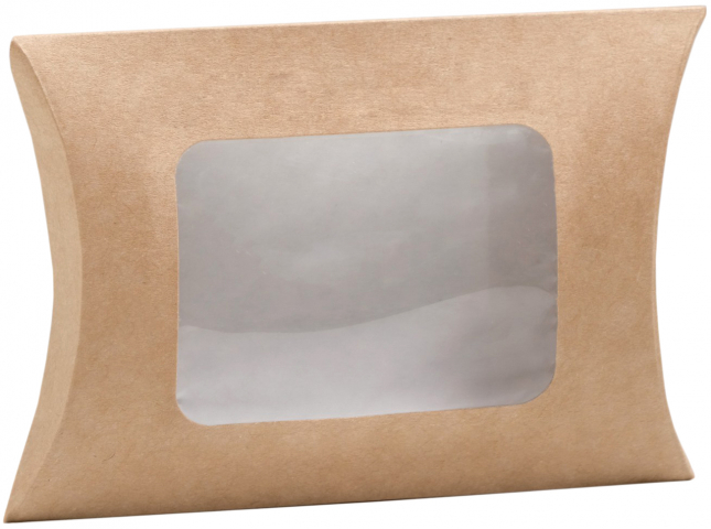 Коробка подарочная складная (разобранная, малая) 11×8×2 см, крафт (с окошком)