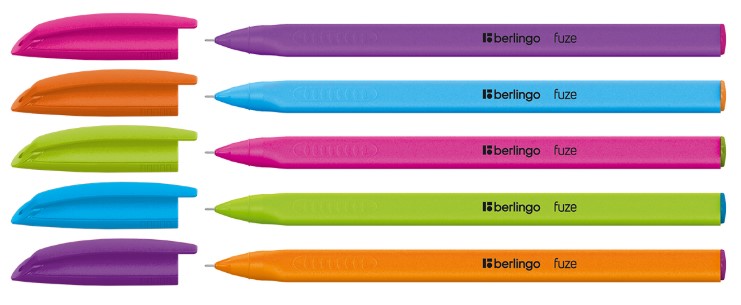 Ручка шариковая одноразовая Berlingo Triangle Fuze Stick (аналог ручек Linc) корпус ассорти, стержень синий