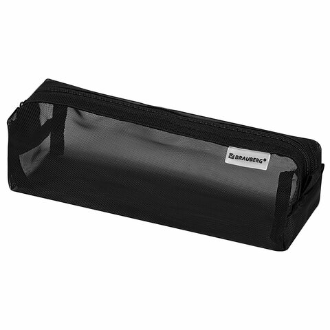 Пенал-тубус Brauberg Net Tube (сетка) 220×50 мм, черный