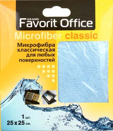 Салфетка из микрофибры для любых поверхностей Favorit Office, 25*25 см