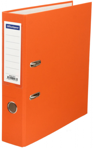 Папка-регистратор OfficeSpace с односторонним бумвиниловым покрытием, корешок 70 мм, оранжевый Папка-регистратор OfficeSpace с односторонним бумвиниловым покрытием, корешок 70 мм, оранжевый