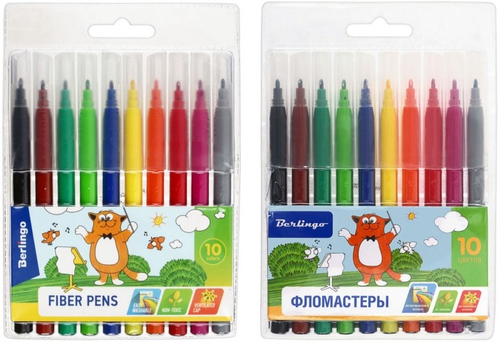 Фломастеры Berlingo «Жил-был кот» 10 цветов, толщина линии 1-2 мм, вентилируемый колпачок Фломастеры Berlingo «Жил-был кот» 10 цветов, толщина линии 1-2 мм, вентилируемый колпачок