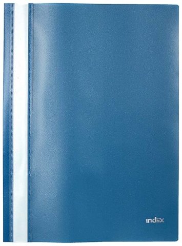 Папка-скоросшиватель пластиковая А4 Index 1200, толщина пластика 0,18 мм, темно-синяя Папка-скоросшиватель пластиковая А4 Index 1200, толщина пластика 0,18 мм, темно-синяя