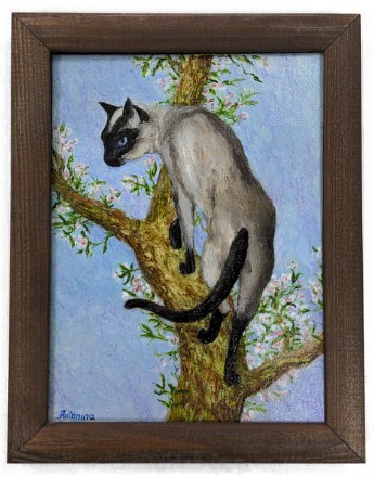 Картина «Сиамская кошка» (Джонс А.С.), 18*24 см, холст, масло (живопись) Картина «Сиамская кошка» (Джонс А.С.), 18*24 см, холст, масло (живопись)