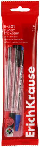 Набор шариковых ручек ErichKrause R-301 Classic Stick, 4 шт., 4 цв. Набор шариковых ручек ErichKrause R-301 Classic Stick, 4 шт., 4 цв.