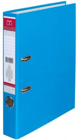 Папка-регистратор «Полиграфкомбинат» с односторонним ламинированным покрытием, корешок 50 мм, голубой