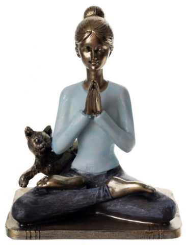 Сувенир полистоун Sima-Land 14×11×7,8 см, «Девушка в позе лотоса, с котом» Сувенир полистоун Sima-Land 14×11×7,8 см, «Девушка в позе лотоса, с котом»