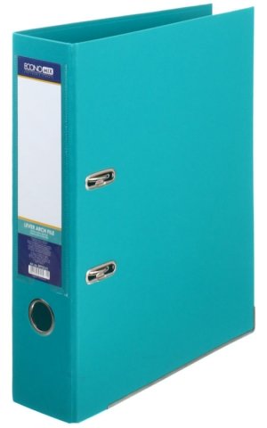 Папка-регистратор Lux Economix с двусторонним ПВХ-покрытием, корешок 70 мм, бирюзовый