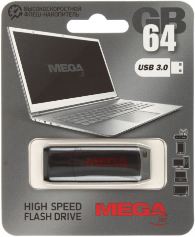 Флеш-накопитель Promega Jet, 64 Gb, корпус черный