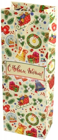 Пакет подарочный для бутылки «Феникс Презент», 12,7*36*8,3 см, «Новогодние хлопоты» Пакет подарочный для бутылки «Феникс Презент», 12,7*36*8,3 см, «Новогодние хлопоты»