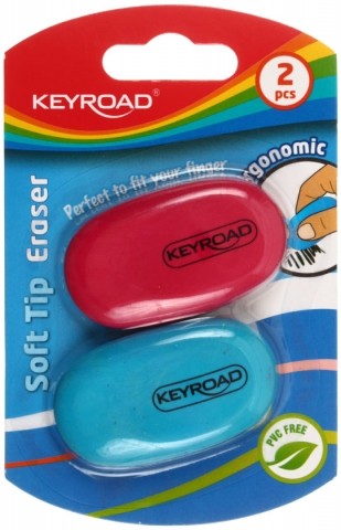 Набор ластиков Keyroad (овальный), 2 шт. (53*0,5 мм), ассорти Набор ластиков Keyroad (овальный), 2 шт. (53*0,5 мм), ассорти