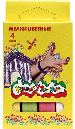 Мелки школьные «Каляка-Маляка», 4 шт., 4 цвета Мелки школьные «Каляка-Маляка», 4 шт., 4 цвета
