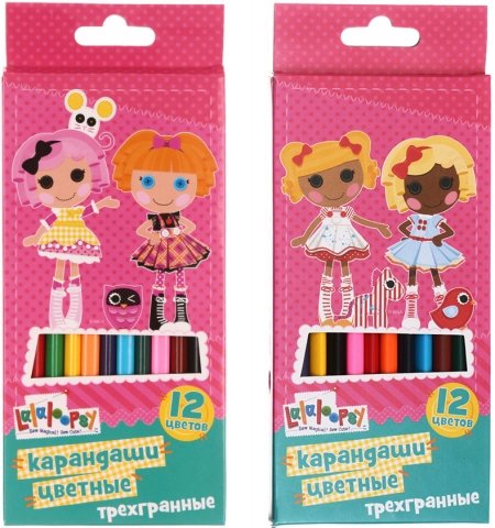 Карандаши цветные Lalaloopsy, 12 цветов, длина 175 мм, ассорти