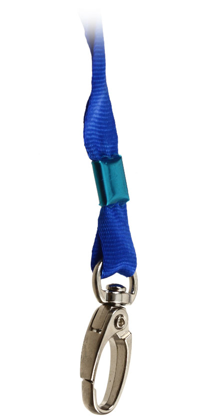 Тесьма для бейджа с карабином Brauberg Badge lanyards, 45*1 см, синяя