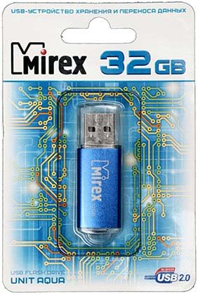 Флэш-накопитель Mirex Unit, 32Gb, корпус синий