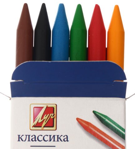 Мелки восковые «Классика», 6 цветов, 6 шт., диаметр 8 мм, длина 90 мм Мелки восковые «Классика», 6 цветов, 6 шт., диаметр 8 мм, длина 90 мм