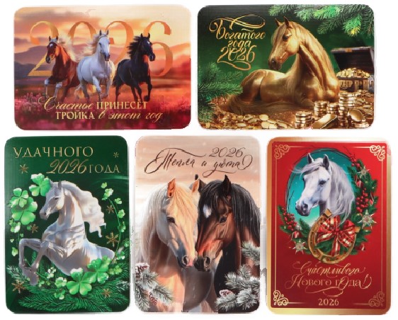 Календарь карманный на 2026 год Sima-Land 7×10 см, «Новогодний», ассорти