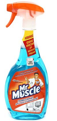 Средство для мытья стекол Mr. Muscle, 500 мл, с распылителем, «Профессионал для стекол и поверхностей с изопропиловым спиртом»