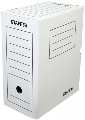 Короб архивный из гофрокартона Staff Valved, корешок 150 мм, 260*325*150 мм, белый Короб архивный из гофрокартона Staff Valved, корешок 150 мм, 260*325*150 мм, белый