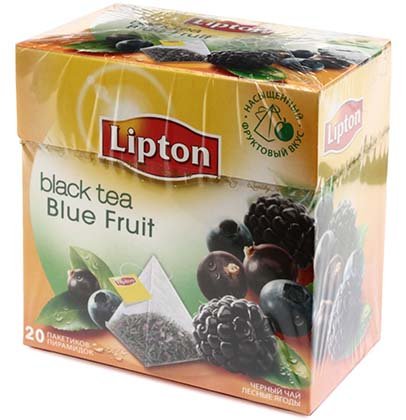 Чай Lipton ароматизированный пакетированный, 36 г, 20 пирамидок, Blue Fruit, черный чай