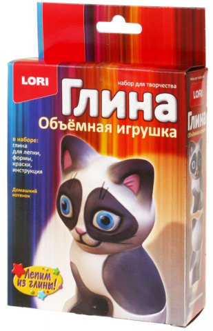 Набор для творчества Lori «Глина. Объемная игрушка», «Домашний котенок»