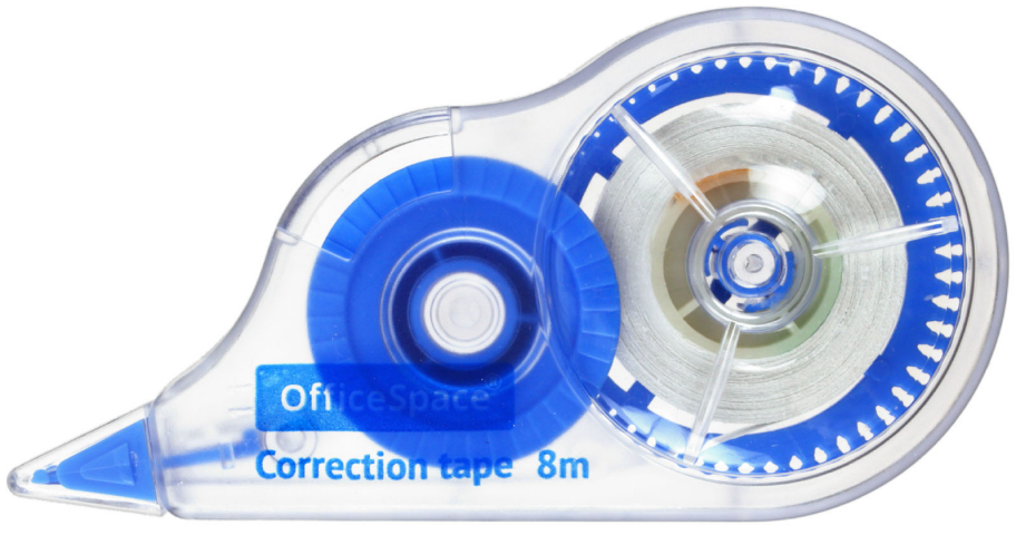 Корректирующий роллер OfficeSpace размер ленты 5 мм×8 м, корпус прозрачный Корректирующий роллер OfficeSpace размер ленты 5 мм×8 м, корпус прозрачный