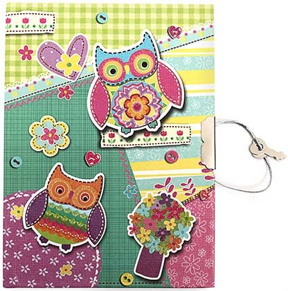 Книжка записная с замком Fancy, 110*150 мм, 64 л., линия, «Совы»