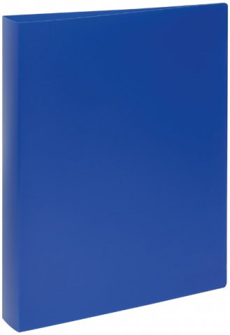 Папка пластиковая на 2-х кольцах «Стамм», толщина пластика 0,5 мм, синяя