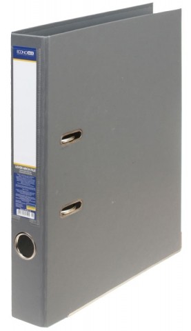 Папка-регистратор Lux Economix с двусторонним ПВХ-покрытием, корешок 50 мм, серый