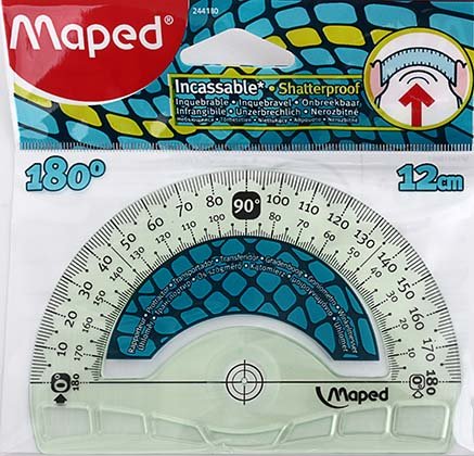 Транспортир пластиковый Maped Flex, 12 см, 180°, ассорти (цена за 1 шт.)