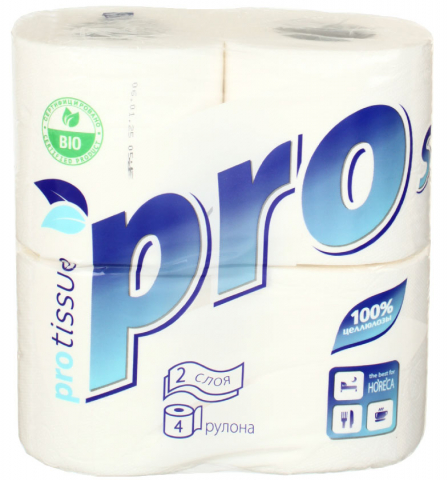 Бумага туалетная Protissue, 4 рулона, ширина 95 мм, белая Бумага туалетная Protissue, 4 рулона, ширина 95 мм, белая