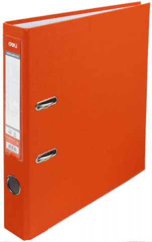 Папка-регистратор Deli «Эко» с односторонним ПВХ-покрытием, корешок 50 мм, оранжевый Папка-регистратор Deli «Эко» с односторонним ПВХ-покрытием, корешок 50 мм, оранжевый
