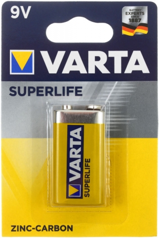 Батарейка солевая Varta Superlife, 9V, 6F22/2022