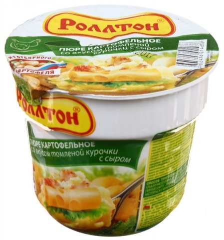 Пюре картофельное «Роллтон», 40 г, со вкусом томленой курочки с сыром 